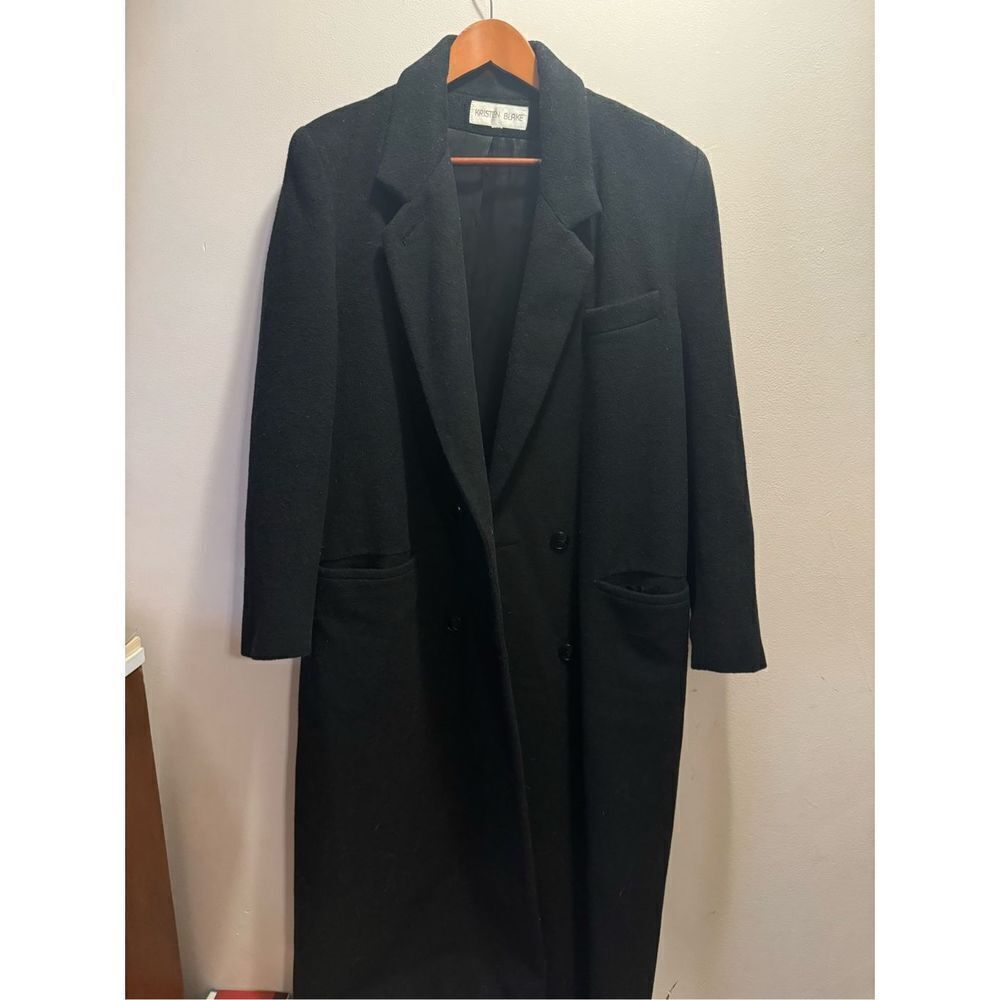 Vintage Kristen Blake | Coats & Jackets | Long Black Wool Trench Overcoat Size X